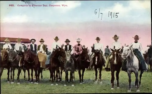 Ak Cheyenne Wyoming USA, Cowgirls am Frontier Day