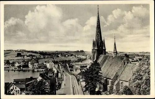 Ak Sønderborg Sönderborg Dänemark, Stadtansicht mit Kirche
