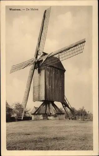 Ak Westrem Ostflandern, Windmühle