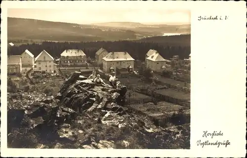 Ak Grünbach im Vogtland, Wendelstein, Plauener Talsperre