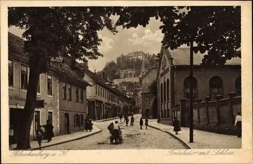 Ak Blankenburg am Harz, Tränketor mit Schloss