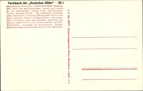 Ak Ilmenau in Thüringen, Heidenberg, Deutsche Hütte, Aussichtsturm