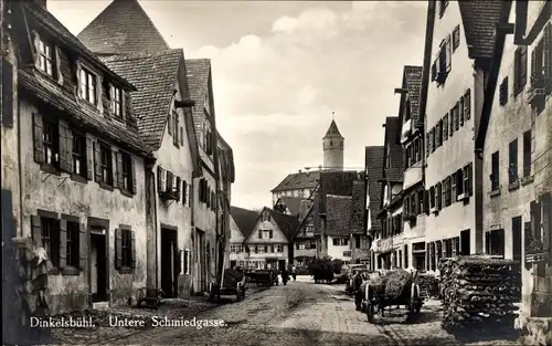 Ak Dinkelsbühl im Kreis Ansbach Mittelfranken, Untere Schmiedegasse