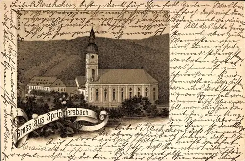 Litho Springiersbach Bengel an der Mosel, Kirche