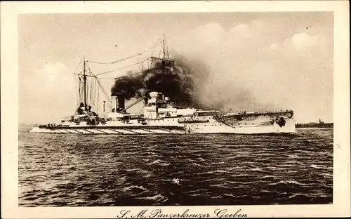 Ak Deutsches Kriegsschiff, SMS Goeben, Panzerkreuzer, Kaiserliche Marine