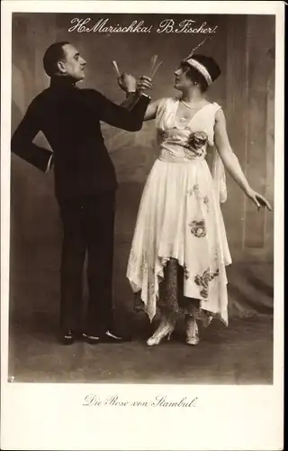Ak Schauspieler H. Marischka, Schauspielerin B. Fischer, Szene aus Die Rose von Stambul