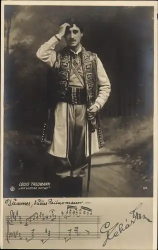 Ak Schauspieler Louis Treumann, Szene aus Die lustige Witwe