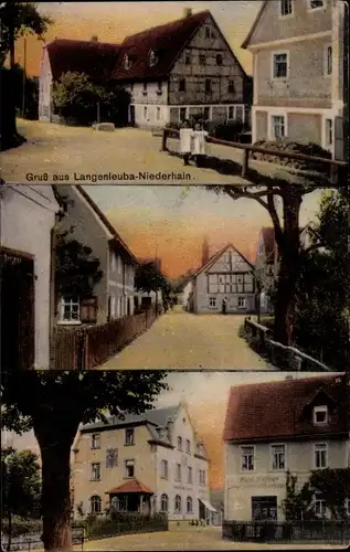 Ak Langenleuba Niederhain Thüringen, Straßenpartie