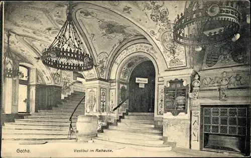 Ak Gotha in Thüringen, Vestibul, Rathaus