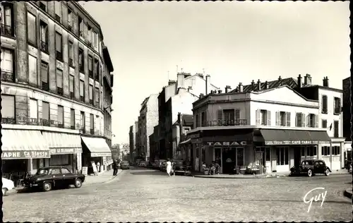 Ak Paris XIX La Villette, Place du Télégraphe et rue de Romainville