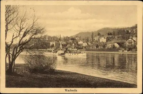 Ak Dresden Wachwitz, Schiff, Panorama