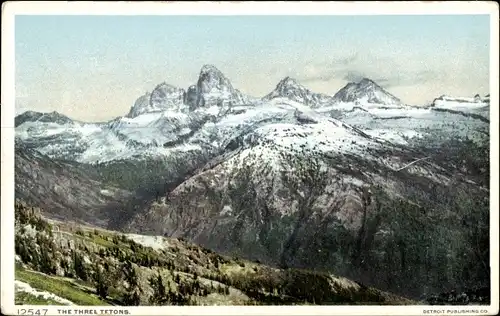 Ak Wyoming USA, Die drei Tetons