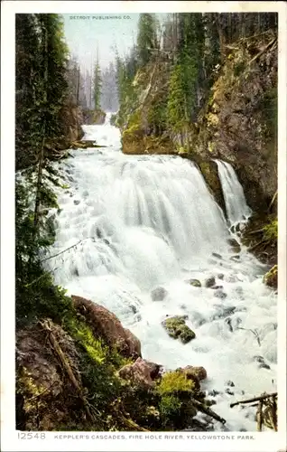 Ak Wyoming USA, Yellowstone-Nationalpark, Keppler's Cascades, Fire Hole River