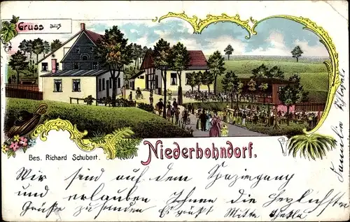 Litho Niederhohndorf Zwickau in Sachsen, Gaststätte, Bes. Richard Schubert