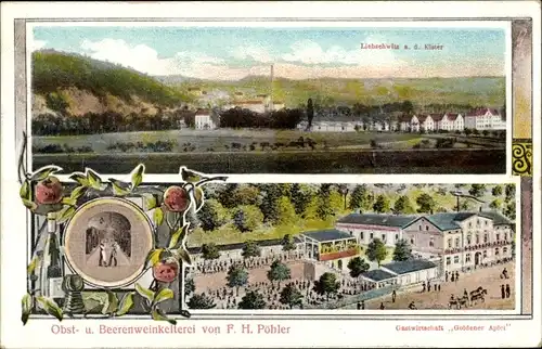 Ak Liebschwitz Gera in Thüringen, Totalansicht, Obst- und Beerenweinkellerei