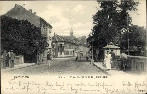 Ak Nordhausen am Harz, Frauenbergkirche, Judentürme