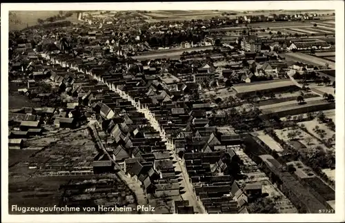 Ak Herxheim bei Landau in der Pfalz, Luftaufnahme