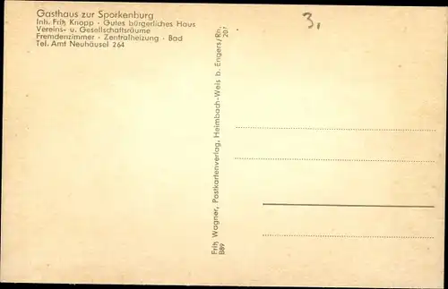 Ak Eitelborn Rheinland Pfalz, Gasthaus zur Sporkenburg, Inh. Fritz Knopp