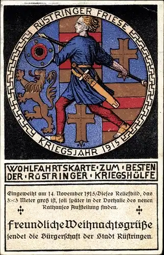 Ak Rüstringen Wilhelmshaven, Rüstringer Friese, Rüstringer Kriegshülfe 1915, Nagelung