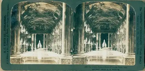 Stereo Foto Roma Rom Lazio, Palast des Prinzen Colonna, Innenansicht