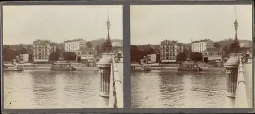 Stereo Foto Suresnes Hauts de Seine, Flusspartie, Brücke