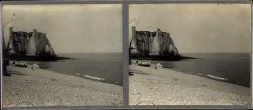 Stereo Foto Etretat Seine Maritime, Felspartie, Klippen, Strand
