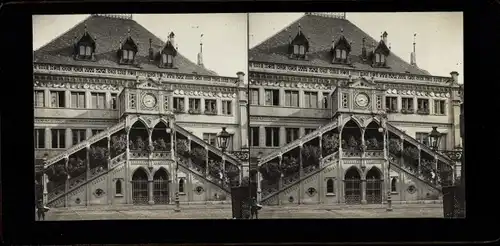 Stereo Foto Bern Stadt Schweiz, Rathaus, 1908