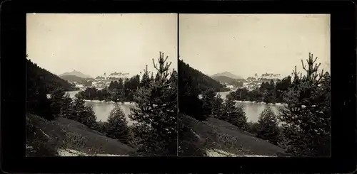 Stereo Foto Füssen im schwäbischen Kreis Ostallgäu, Panorama, 1907