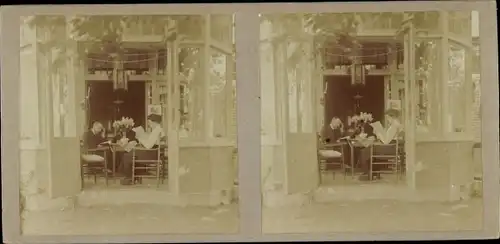 Stereo Foto Rockanje Südholland, Paar in einem Wintergarten