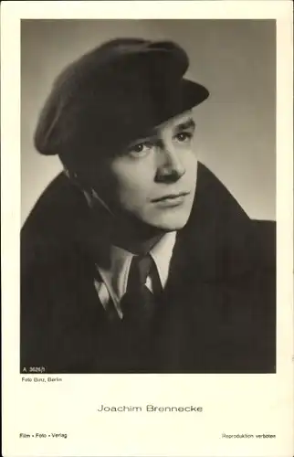 Ak Schauspieler Joachim Brennecke, Portrait mit Mütze, Foto Binz, Film Foto Verlag A 3626/1