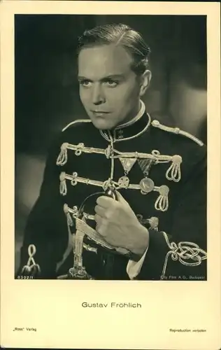 Ak Schauspieler Gustav Fröhlich, Portrait, Filmkostüm, Uniform