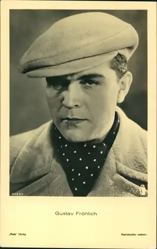 Ak Schauspieler Gustav Fröhlich, Portrait, Mütze
