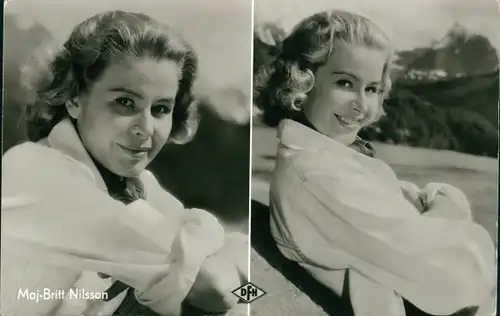 Ak Schauspielerin Maj-Britt Nilsson, Und ewig singen die Wälder, Portrait