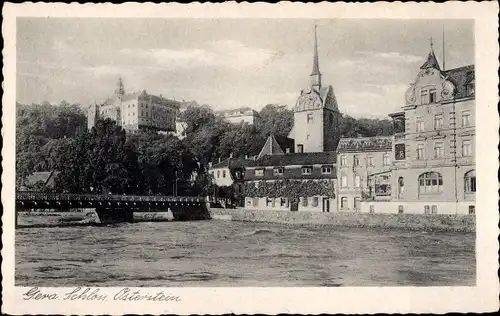 Ak Untermhaus Gera in Thüringen, Schloss Osterstein, Brücke, Kirche