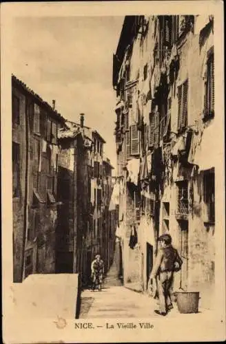 Ak Nizza Nizza Alpes Maritimes, Altstadt, Gasse