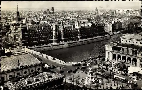 Ak Paris I, Théâtre du Châtelet, Place du Chatelet, Justizpalast, Sainte Chapelle