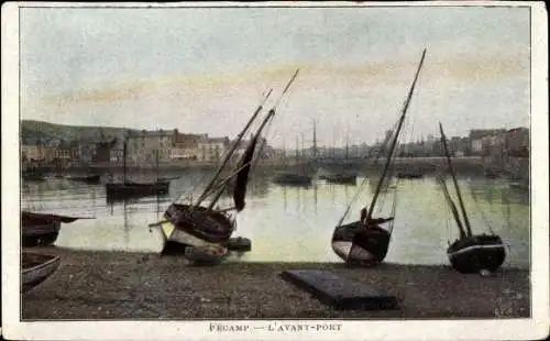 Ak Fécamp Seine Maritime, L'Avant-Port