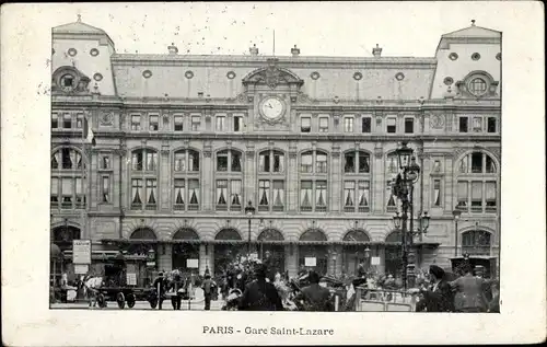 Ak Paris VIII, Gare Saint Lazare