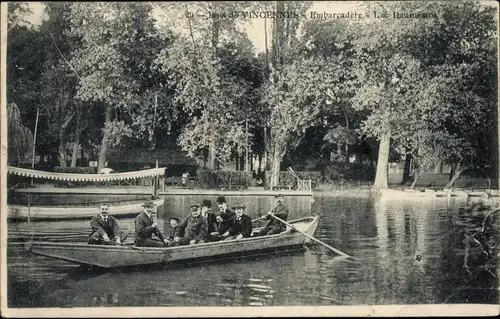 Ak Paris XII Bois de Vincennes, Lac Daumesnil, Ruderboot