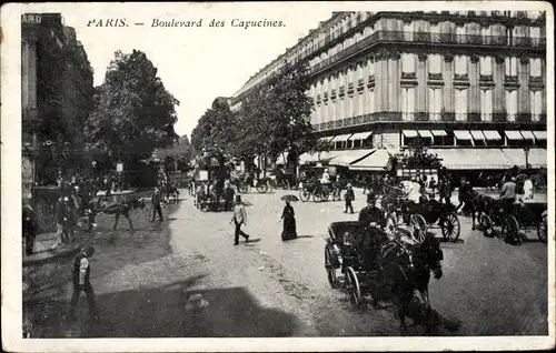 Ak Paris IX, Boulevard des Capucines, Kutschen