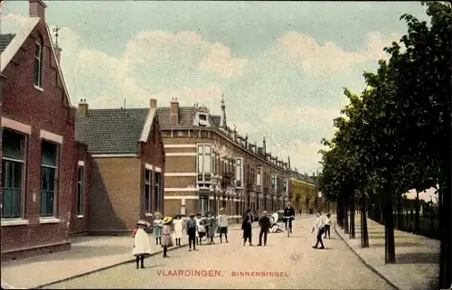 Ak Vlaardingen Südholland, Binnensingel, Passanten