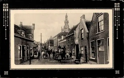 Passepartout Ak Overschie Rotterdam Südholland, Dorpsstraat, Pferdekarren