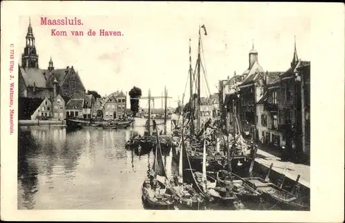 Ak Maasluis Südholland Niederlande, Kom van de Haven, Boote