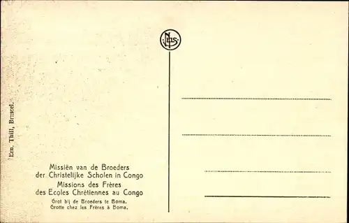 Ak Boma DR Kongo Zaire, Höhle, Missionen der Brüder der christlichen Schulen