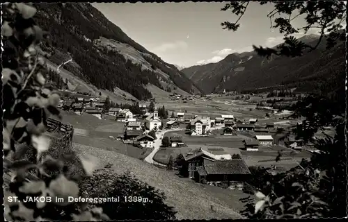 Ak St. Jakob im Defereggental, Durchblick zum Ort