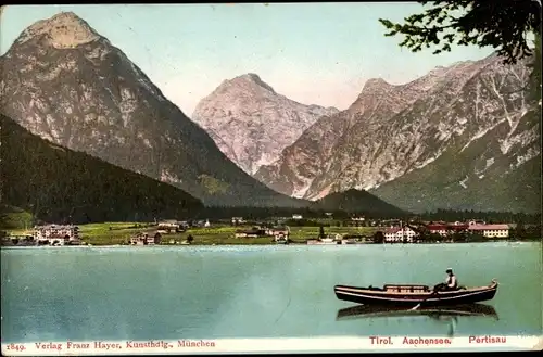 Ak Pertisau Eben am Achensee in Tirol, Panorama, Boot