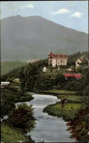 Ak Bayerisch Eisenstein in Niederbayern, Teilansicht, Großer Arber