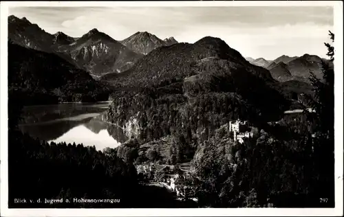 Ak Hohenschwangau Schwangau im Ostallgäu, Blick von der Jugend, Panorama