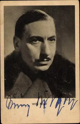 Ak Schauspieler Willy Birgel, Portrait im Profil, Autogramm