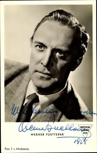 Ak Schauspieler Werner Fuetterer, Portrait, Autogramm